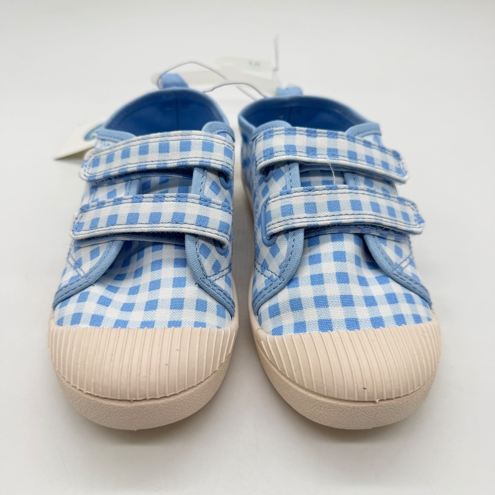 Cat & Jack Parker Toddler Blue Gingham Checkered Canvas Sneakers Size 12 NEW